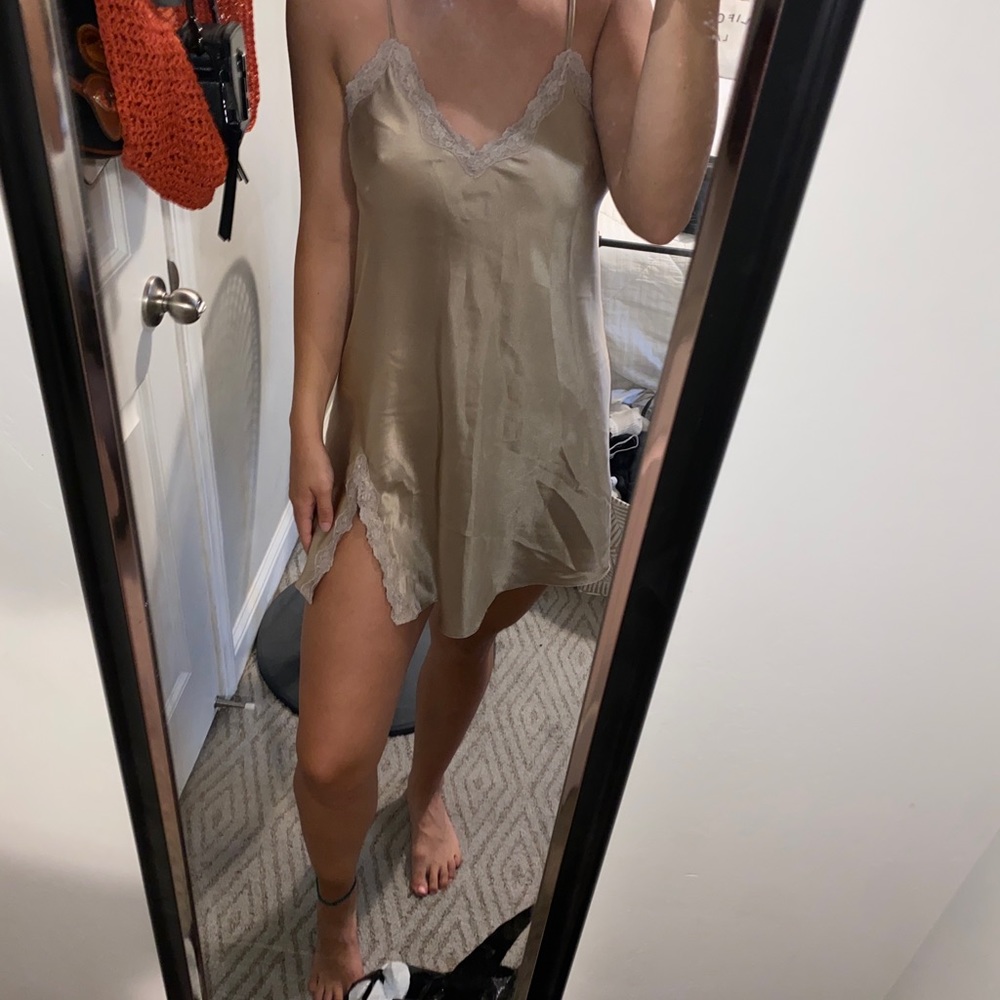 Beige slip dress